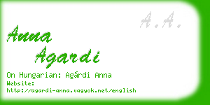 anna agardi business card