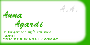 anna agardi business card